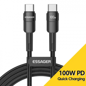 Кабель быстрой зарядки Essager USB Type-C x USB Type-C 100 Вт 2м, Черный