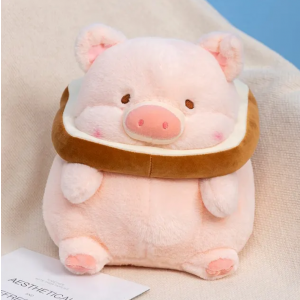 Мягкая игрушка свинка Лулу с хлебом,  Lovely Lulu Pig Bread, 20см, Velice