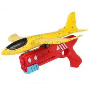 Детский игрушечный пистолет-катапульта с самолетом, Yellow-Red, Velice