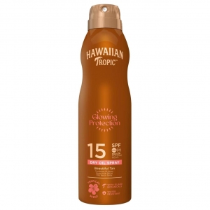 Сухое масло-спрей Hawaiian Tropic Glowing Protection Dry Oil Spray SPF15 для загара 177 мл (116951)