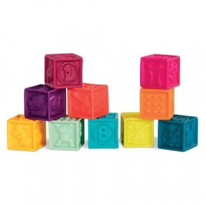 Развивающие силиконовые кубики ПОСЧИТАЙ-КА!, Battat (мягкие цвета)