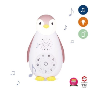 ZOE (ЗОЇ) Пінгвін - Нічничок і музичний бокс з Bluetooth в одному з автоматичним відключенням (рожевий)